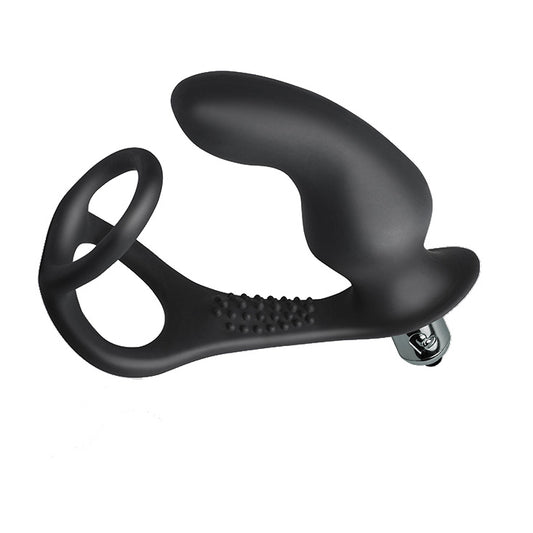 Black silicone rocks off rozen pro prostate massager showing the smooth, ergonomic design for enhanced pleasure.