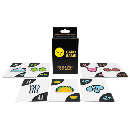Kheper Games' 'The Sex Emoji Card Game' box, a colourful party game for adults.