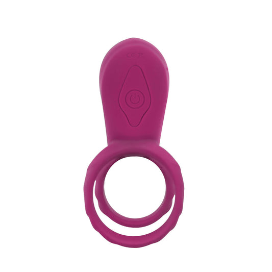 Two interlocking love rings, possibly for couples, made of a smooth, dark material