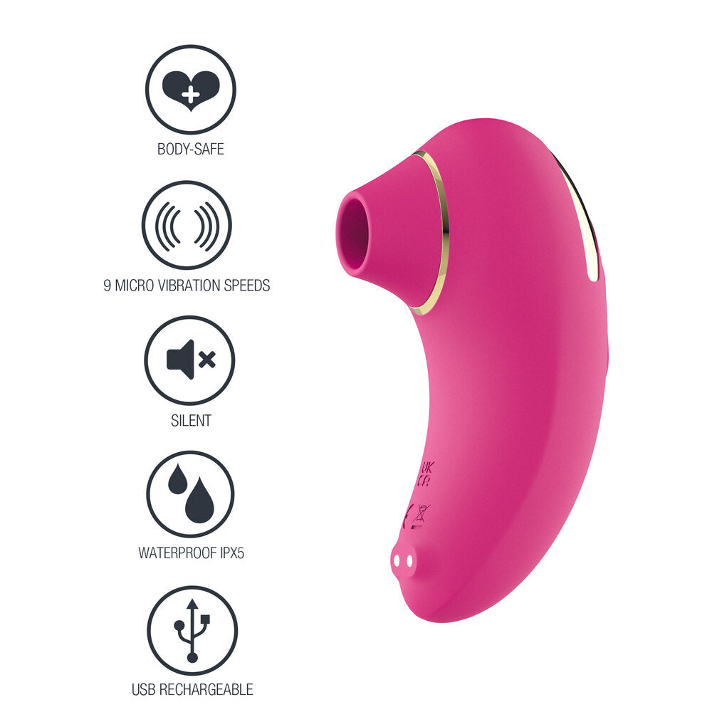 Clitoral vibrator in smooth, dusky rose silicone, designed to stimulate for ultimate pleasure.