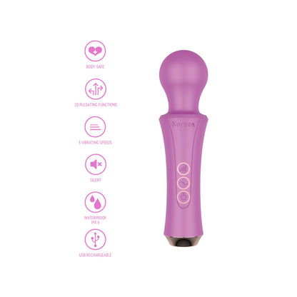 Purple personal wand massager, a sleek and tactile device for targeted muscle relief.