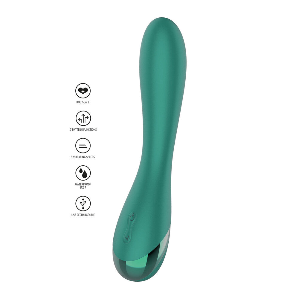 G-spot vibrator in a sleek, ergonomic design for targeted pleasure, made of smooth silicone.