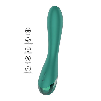 G-spot vibrator in a sleek, ergonomic design for targeted pleasure, made of smooth silicone.