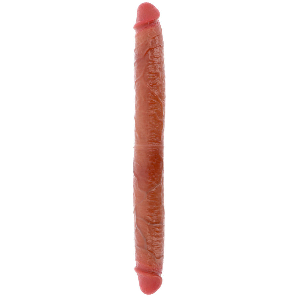 ToyJoy double-ended dildo, 18 inches long, made of smooth silicone with foreskin detail.