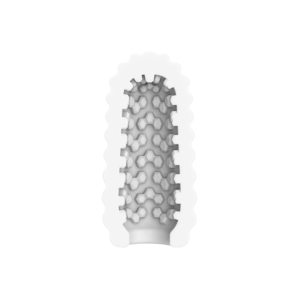 ToyJoy Hero Medium Masturbator with ribbed texture, for pleasurable and stimulating solo play, in neutral colour.