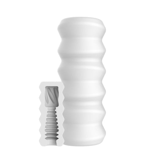 Large, textured pilar-style masturbator from Toy Joy Sex Toys, for solo male pleasure.