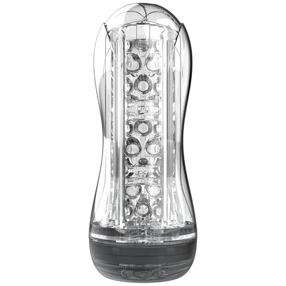 Clear ToyJoy Hero stroker for pleasure, offering a visible blast vacuum experience for chaps.