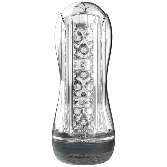 Clear ToyJoy Hero stroker for pleasure, offering a visible blast vacuum experience for chaps.