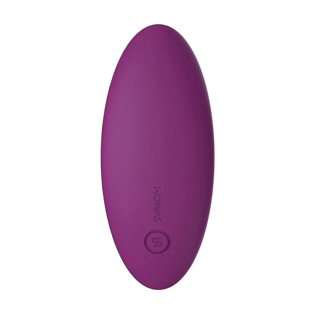 The svakom edeny clitoral stimulator, a sleek and app controlled pleasure device in a neutral tone.