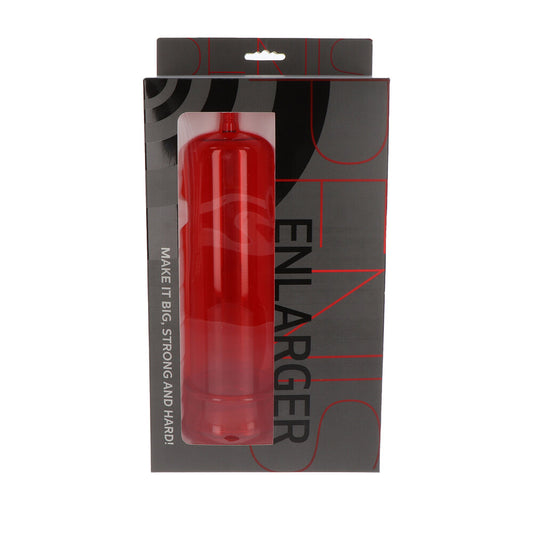 Seven Creations penis enlarger pump; clear cylinder with attached pressure gauge and handle.