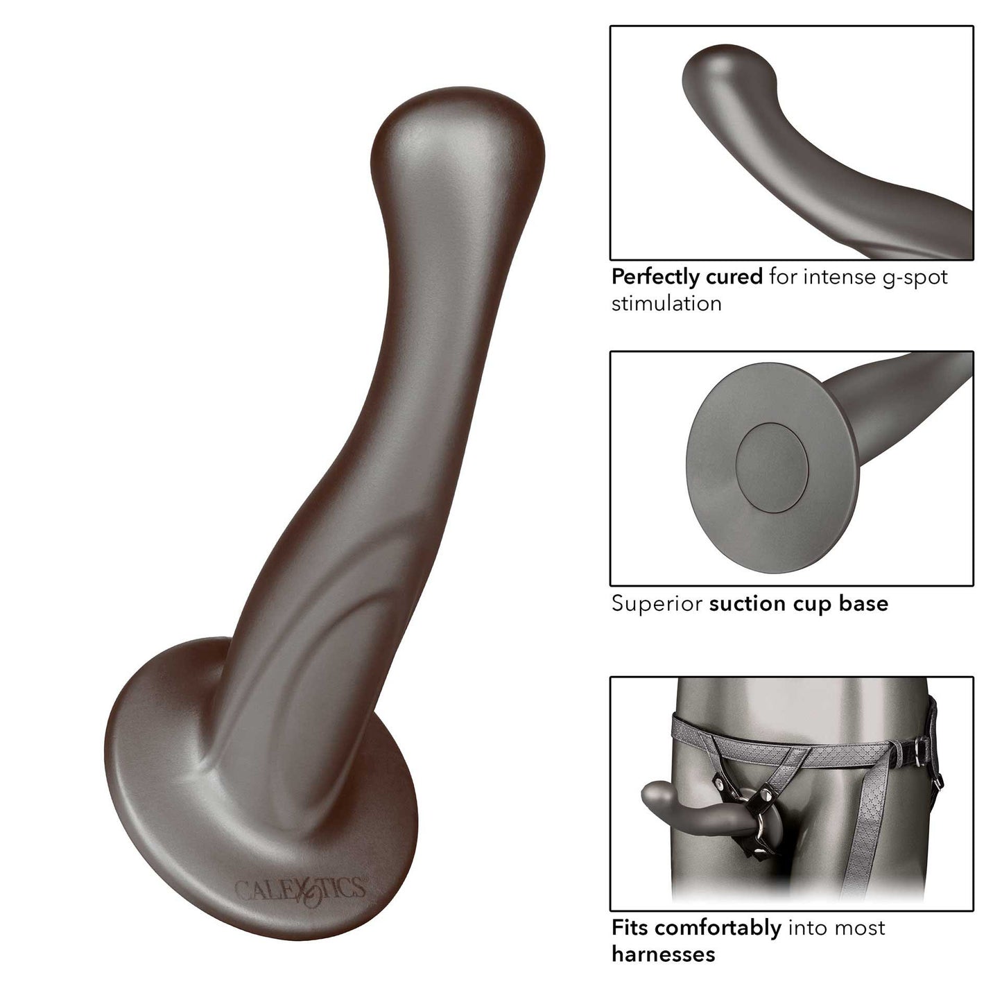 California Exotic Royal Sensual Set, a black crotchless strap on dildo harness with probe.