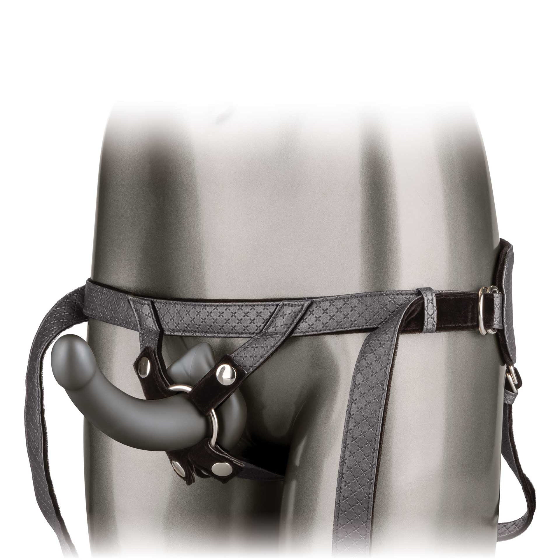 California Exotic crotchless strap-on dildo with g-probe, designed for ultimate pleasure and control.