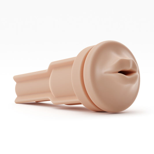 Autoblow AI Ultra replacement mouth sleeve, flesh-toned silicone for hands-free male masturbation.