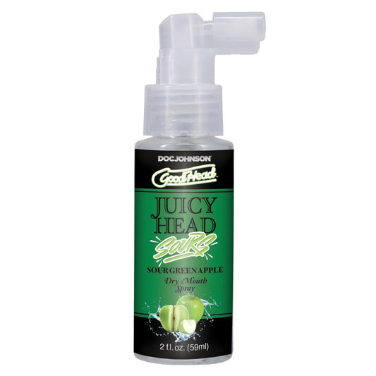 A 59ml bottle of doc johnson juicy dry mouth sour apple flavoured lubricant.
