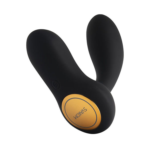 The svakom vick neo prostate massager in black; a smooth, ergonomic pleasure device.