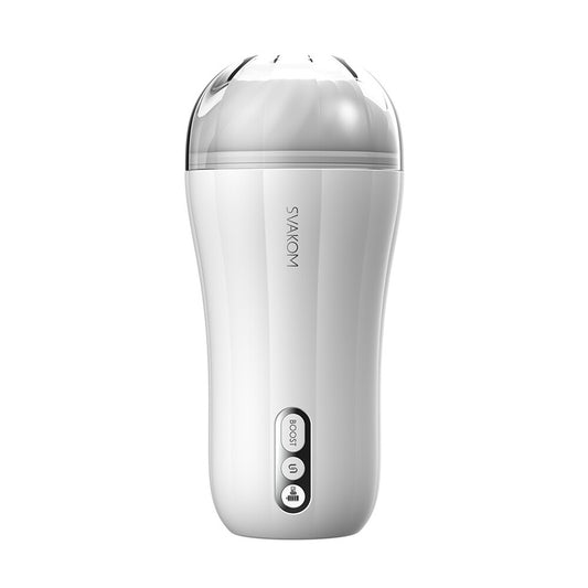 Svakom robin vibrating masturbator, textured grey silicone for intense pleasure, high-quality finish.