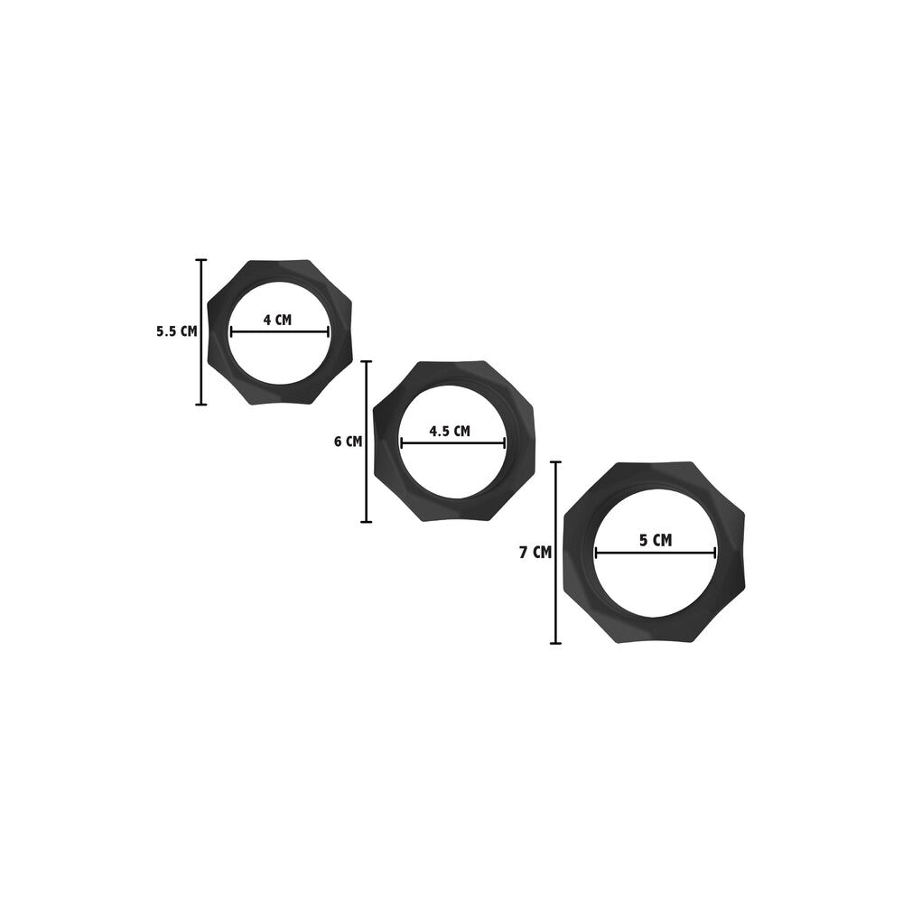 Heavy duty silver coloured cr*ck rings, a bondage love ring set by hidden desire.