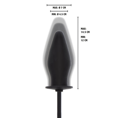 Close-up of the hidden desire extreme advanced inflatable butt plug showing its contours.