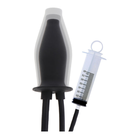Close-up of a smooth, shiny, inflatable anal plug for extreme pleasure and comfort.
