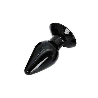 The hidden desire extreme butt plug, medium size, shiny silver-tone finish, 4.3 inches.