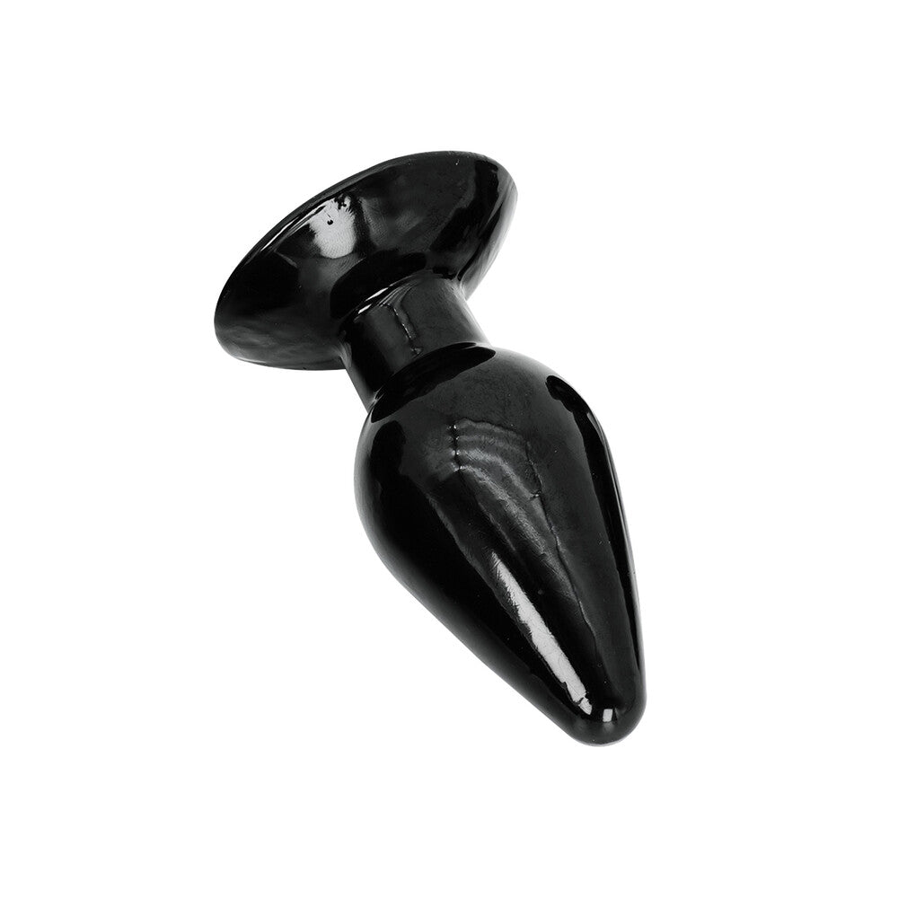 Hidden Desire medium-sized butt plug, metallic silver finish, for anal play.