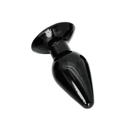Hidden Desire medium-sized butt plug, metallic silver finish, for anal play.