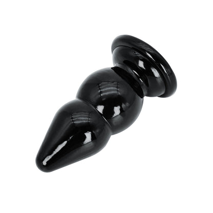 Hidden Desire extreme balls butt plug in a shiny silver-tone finish, six point six inches.