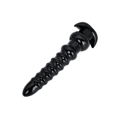 A very large, shiny metal anal probe from Hidden Desire with a drill tip.