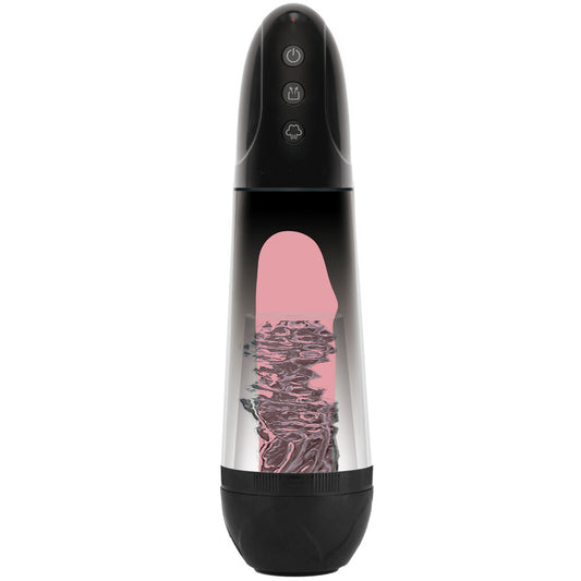 Close-up on the fusion x automatic magnify pump, a penis enlargement device.