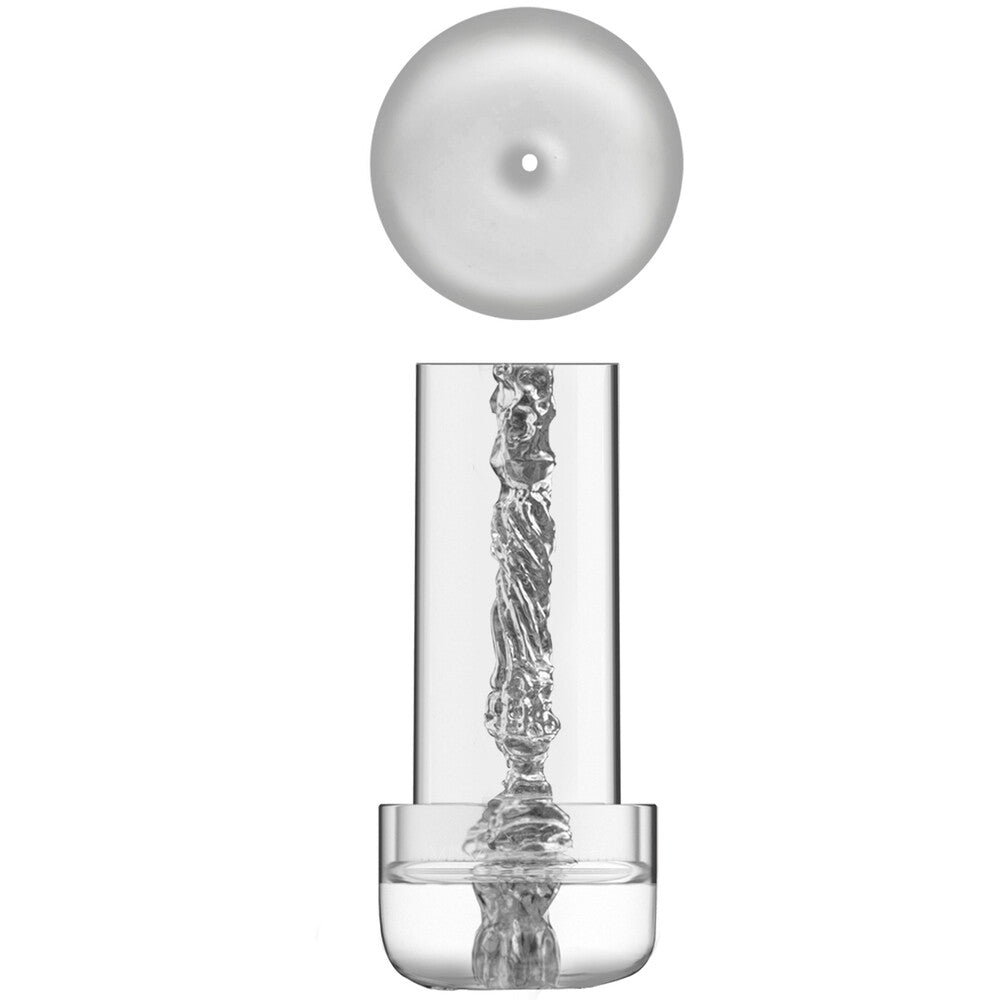 Hidden Desire Fusion X automatic pump for penis enlargement with a clear cylinder.