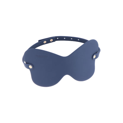 A sleek, black silicone blindfold mask, perfect for enhancing sensory deprivation play in the bedroom.