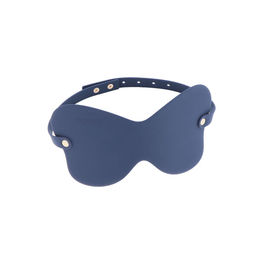 A sleek, black silicone blindfold mask, perfect for enhancing sensory deprivation play in the bedroom.