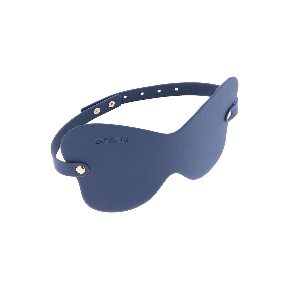 taboom silicone blindfold in black, a comfortable and light-blocking eye mask for sleep or play.