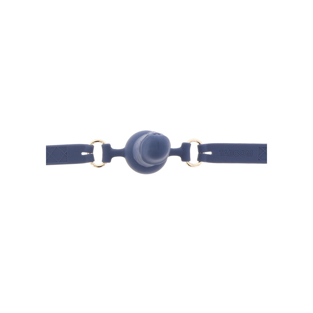Black silicone ball gag from Taboom with a secure, adjustable strap for kinky fun.