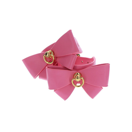 Taboom Malibu wrist cuffs, silvery metal handcuffs for playful restraint, shiny and sleek.