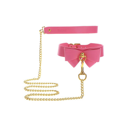 Malibu bow collar and lead set, a stylish matching accessory for your dog.