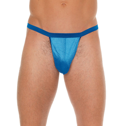 Rimba mens blue g-string with pouch, showcasing a comfortable and supportive male garment.