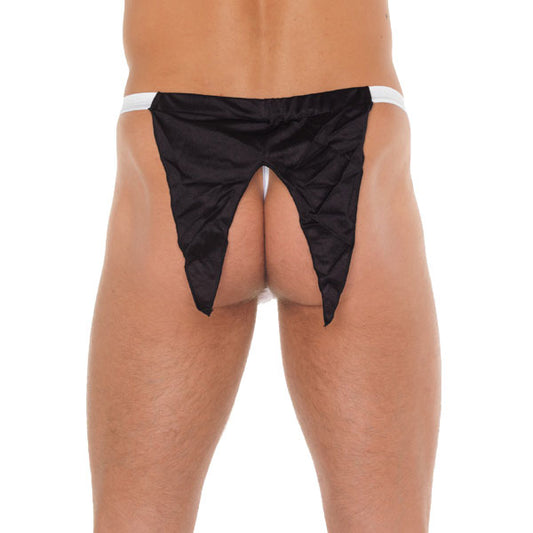 rimba mens waiter g-string in black, a cheeky and playful undergarment for men.