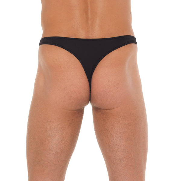 Rimba men's black g-string with metal hoop connectors, a saucy bit of male underwear.