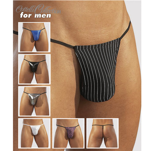 A set of seven cottelli collection g-string pouches in assorted colours for blokes.