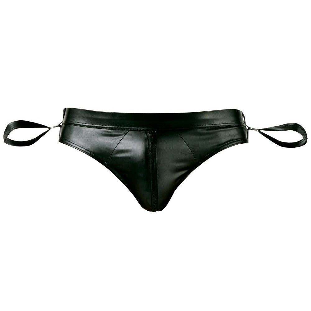Svenjoyment jock brief in black, featuring playful handcuff detailing for a bit of cheeky fun.