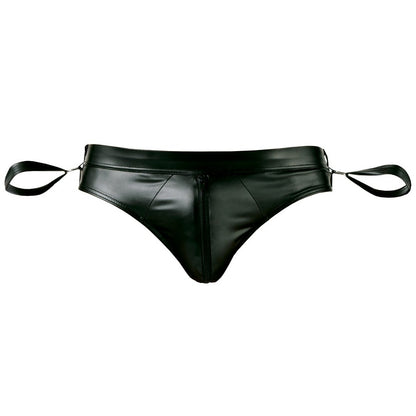 Svenjoyment jock brief in black, featuring playful handcuff detailing for a bit of cheeky fun.