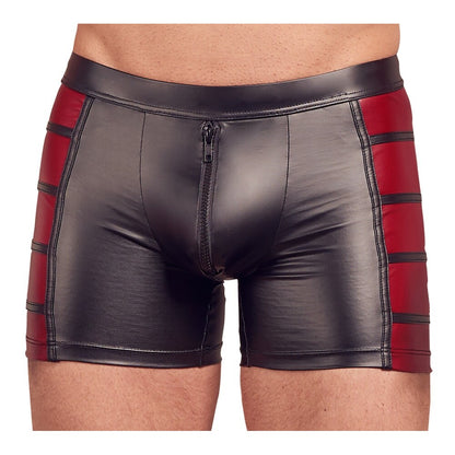 nek matte look trousers in black and red for men, a stylish and modern design.