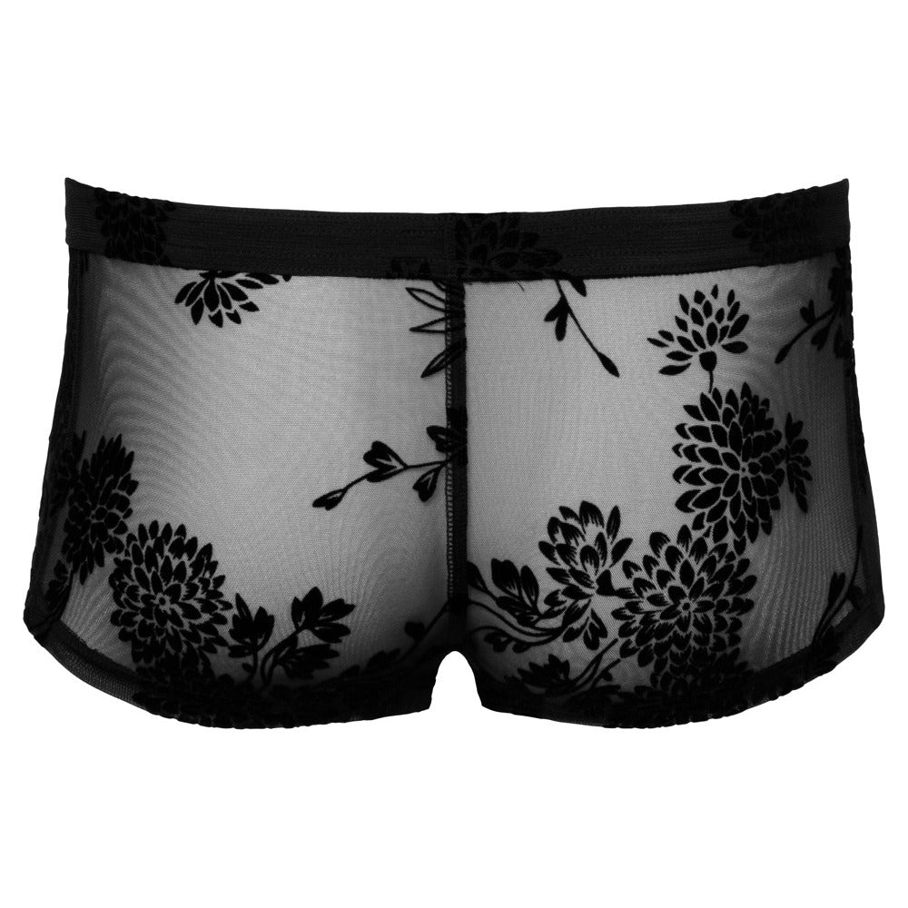 noir sheer floral lace trousers, a daring and stylish choice for the modern gent