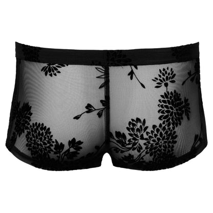 noir sheer floral lace trousers, a daring and stylish choice for the modern gent
