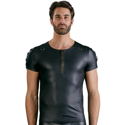 Matt black straight cut shirt for blokes, a simple yet stylish wardrobe staple.