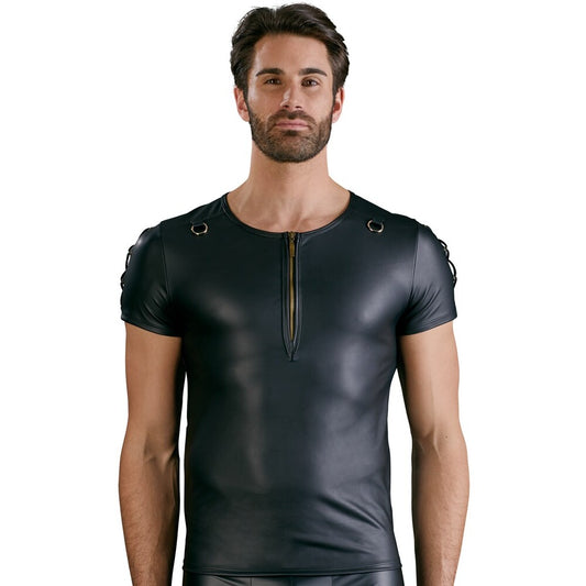 Matt black straight cut shirt for blokes, a simple yet stylish wardrobe staple.