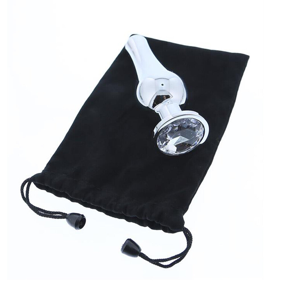 A set of three gleaming silver metal jewel butt plugs by Dream Toys