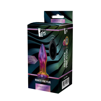 Dream Toys glamour glass butt plug with remote control, offering pleasurable sensations.