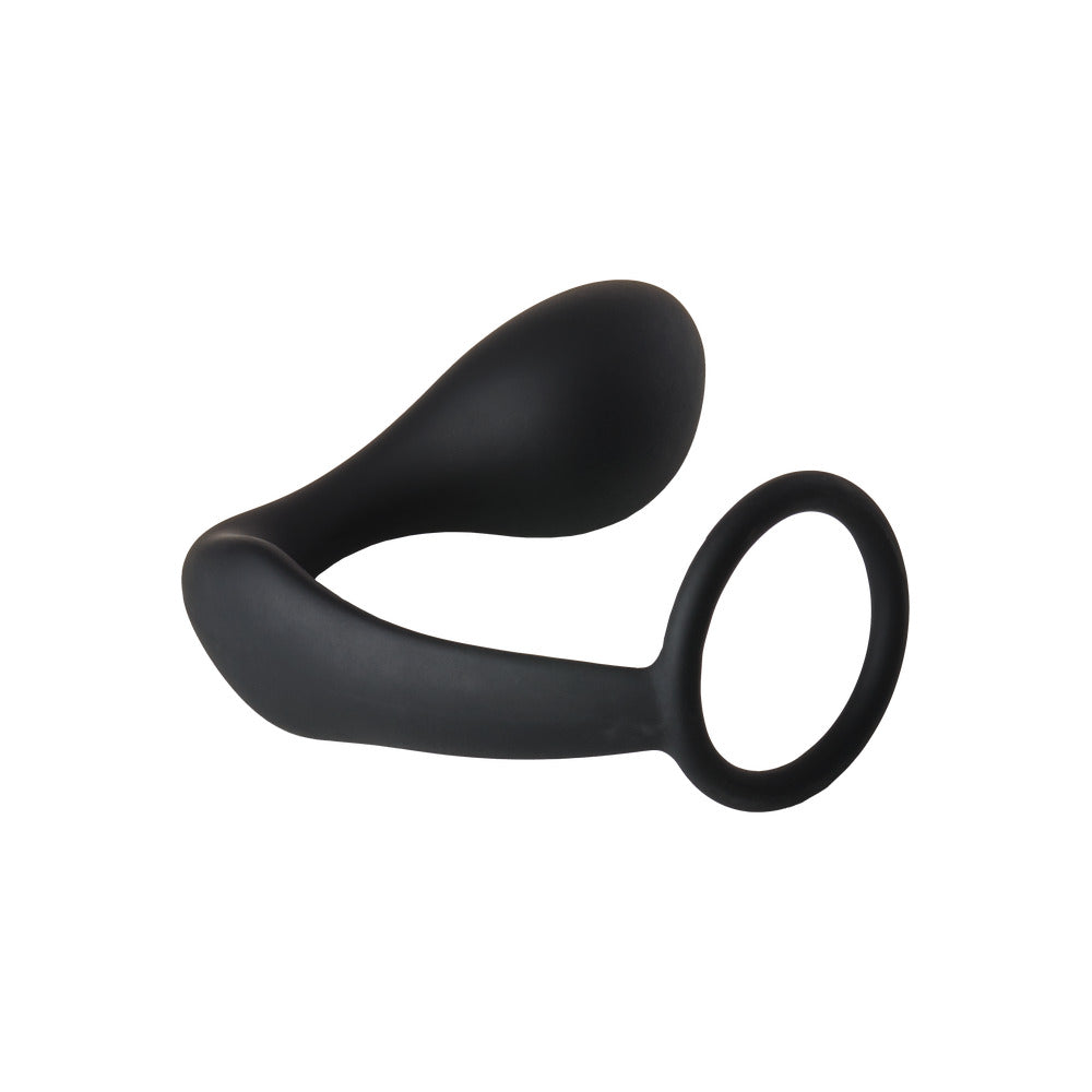 dream toys fantasstic anal plug with cockring, a textured black butt plug for pleasure.